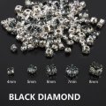 シルバー台座付ストーン【Black DiamondサイズMIX】50個